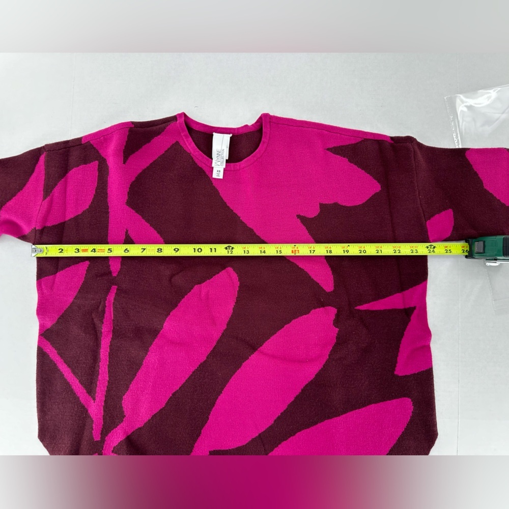 Marla Wynne Sweater Size XS Knit Pink Abstract Art To Wear Artsy Crewneck​​​ - Picture 8 of 11